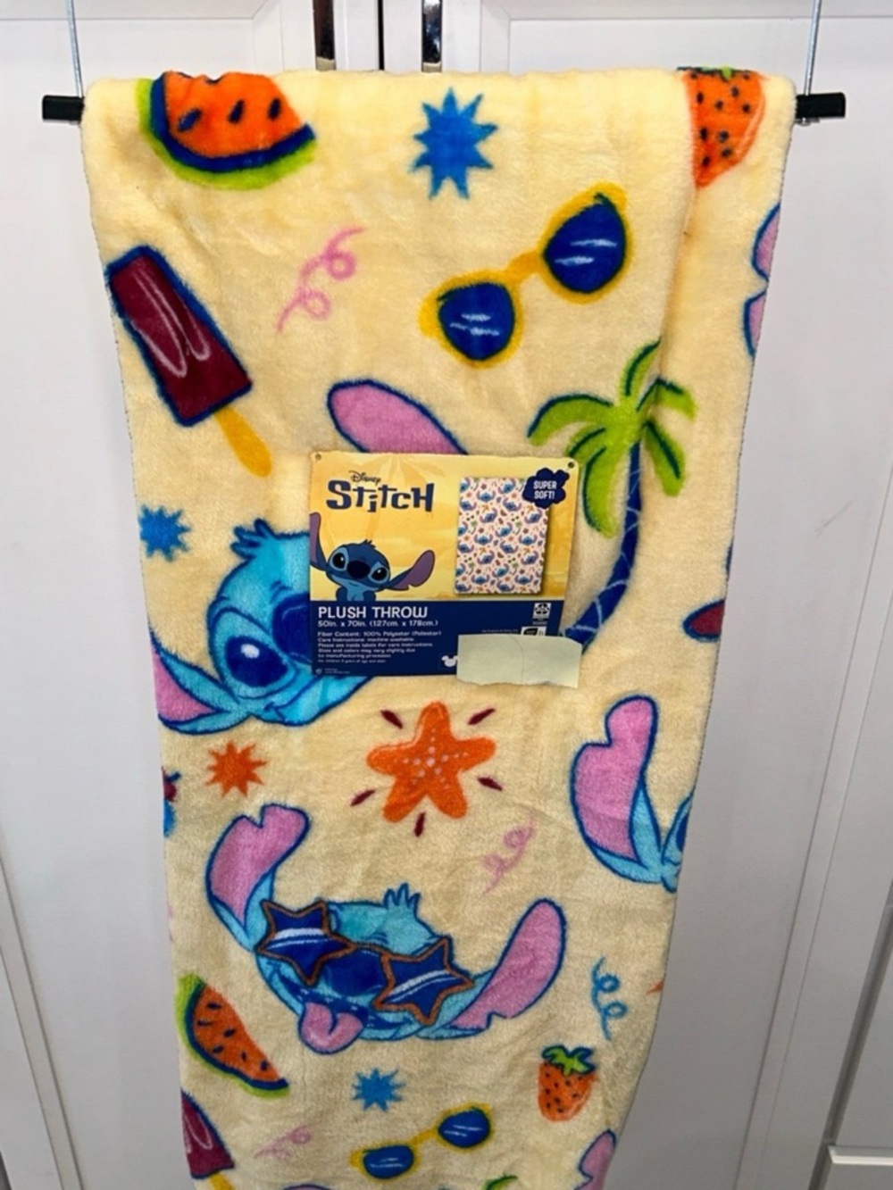 Disney Stitch Tropical Plush Throw Blanket 50”x70”